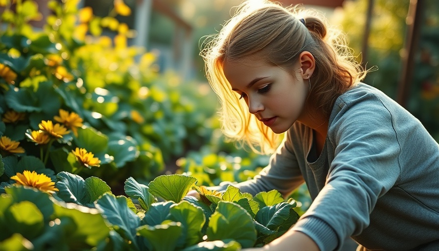Gardener tending lettuce on Maine's Blue Hill Peninsula.