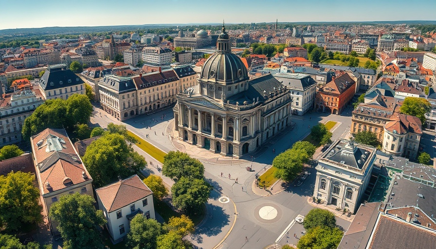 Aerial view of Kunsthaus Zurich in autumn light, showcasing Zurich's dynamic art scene.
