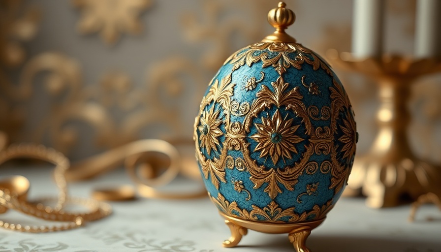 Ornate Faberge egg in soft lighting, Vogue Business Funding Tracker.