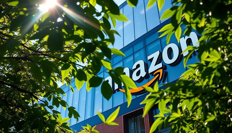 Amazon building with sunlit trees, corporate reverse acquihire strategy.