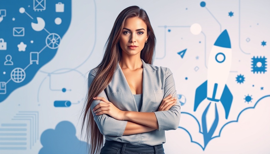 Confident woman in abstract digital environment, consonance in African VC