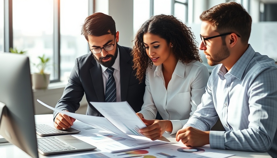 Professionals discuss charts for behavioral science in marketing.