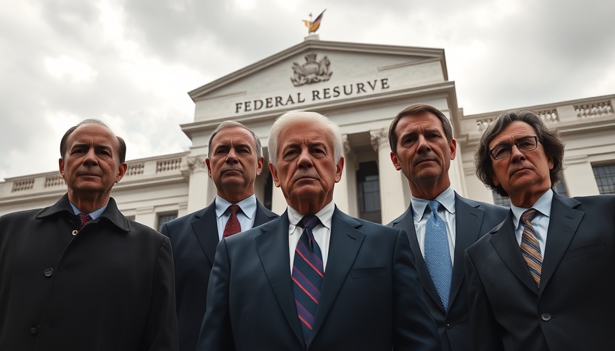 Federal Reserve Governor controversy features prominent figures with serious expressions.
