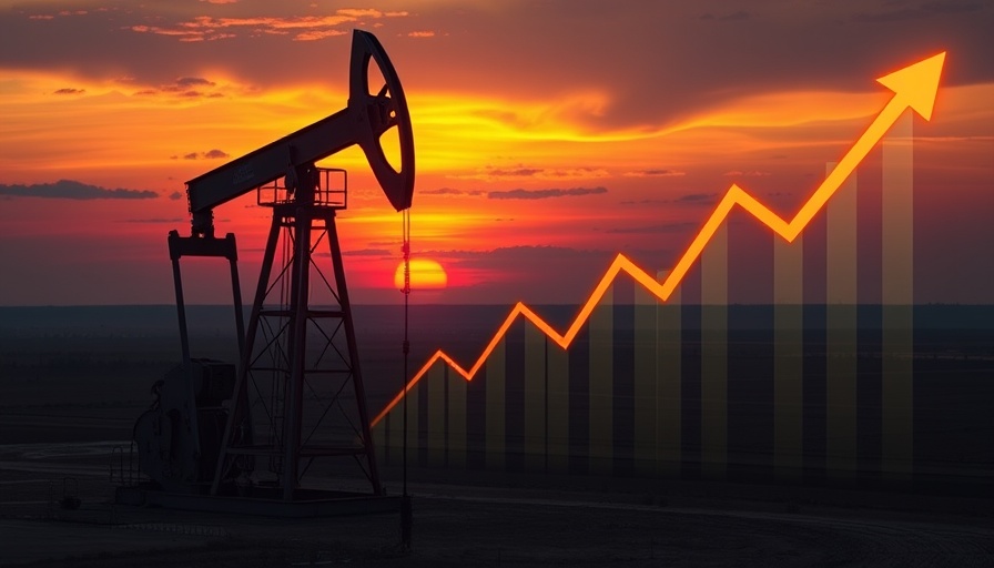 Tech stocks reaction to oil prices visual with oil pumpjack at sunset.