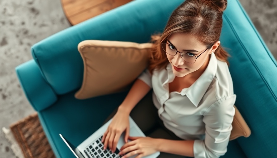 Professional woman using laptop for LinkedIn post templates for leads