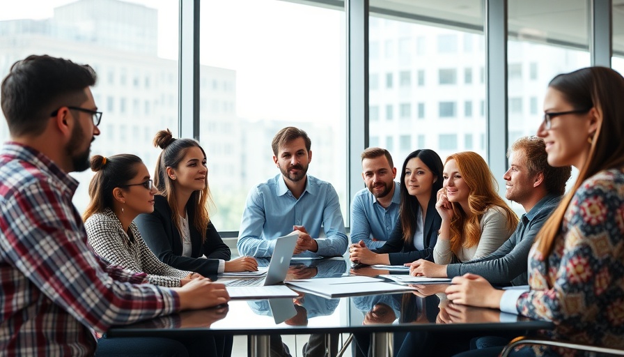 Business team discussing entrepreneur skills 2025 in a modern office.