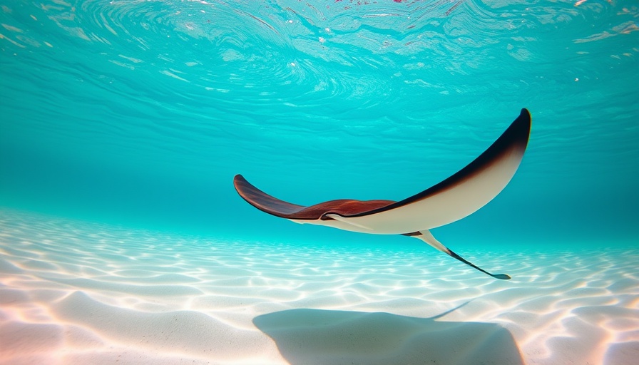 Stingray in clear waters at beginner dive spots in Anguilla.