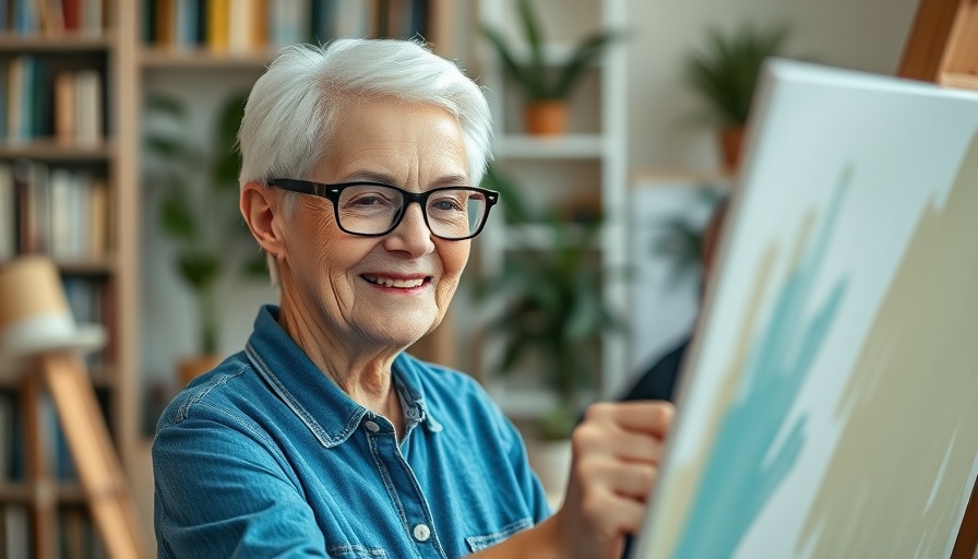 Elderly woman painting, emphasizing importance of eye health in aging.