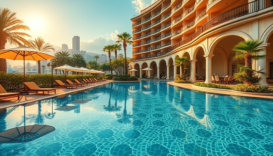 Luxurious pool area at one of the best hotels in Las Vegas
