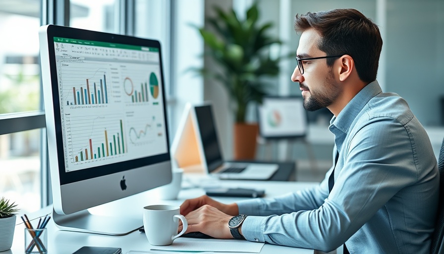 Businessman using Microsoft Excel for lifetime access to Microsoft Office apps.