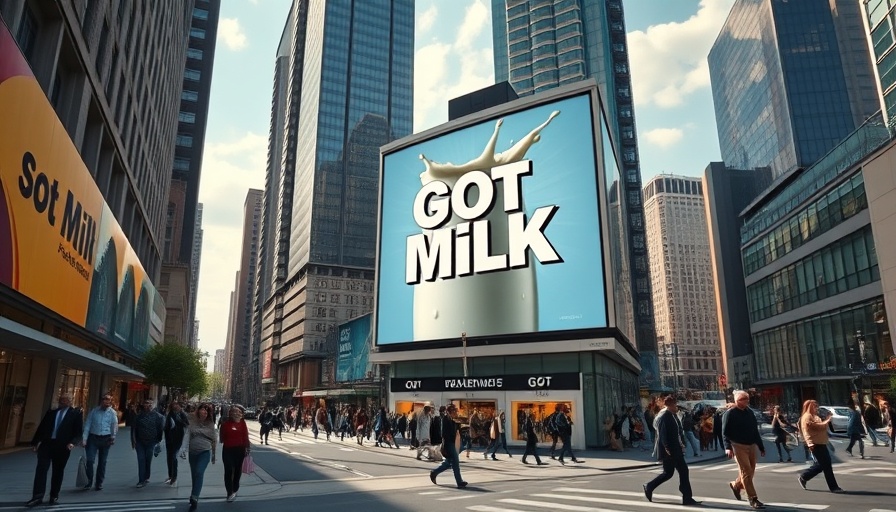 Got Milk campaign dairy milk comeback billboard in vibrant city.