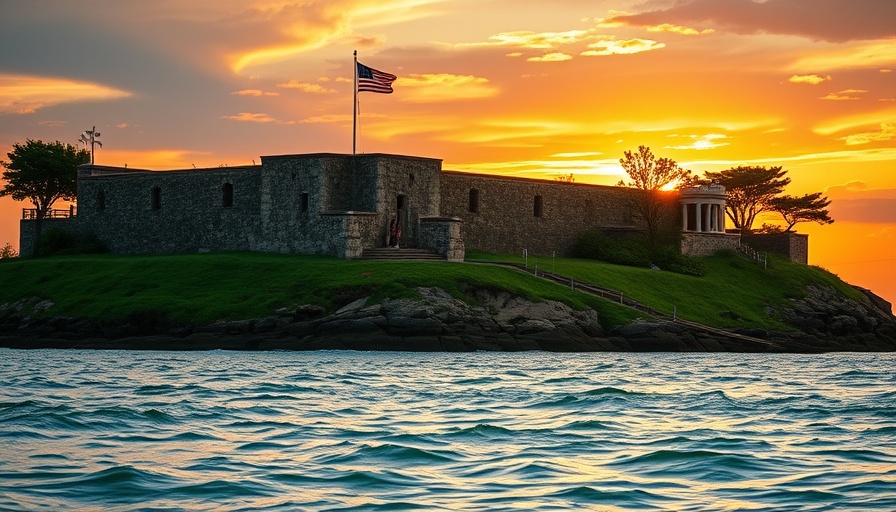 Explore historic fort in New London, Connecticut at sunset.
