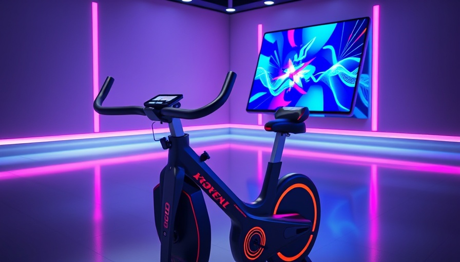 VeloNix Smart Bike Features in a futuristic setup with vibrant display.