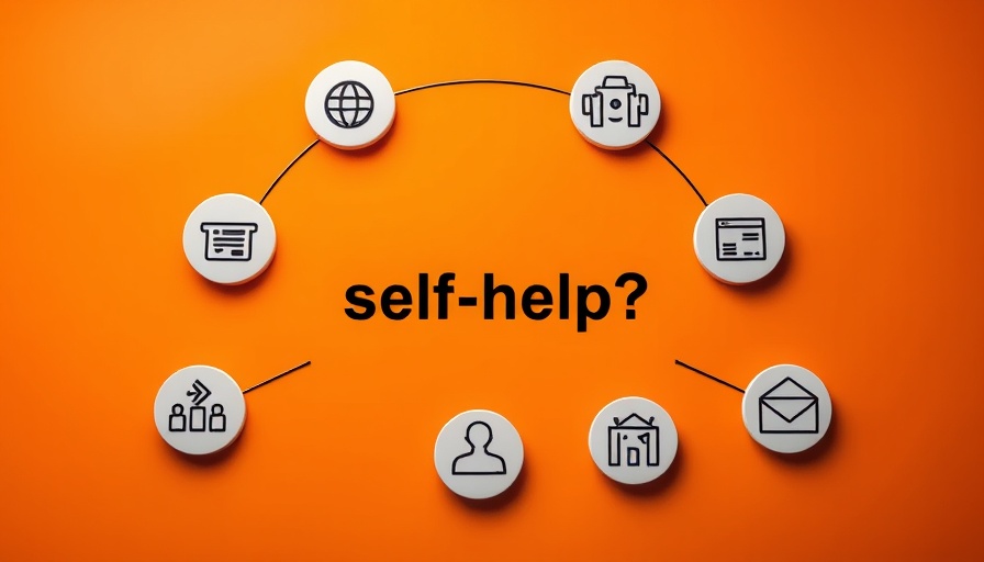 Minimalistic design on agency and independence with self-help question.