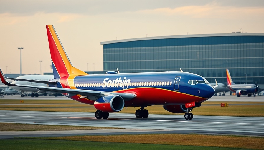 Southwest Airlines plane at airport terminal in California