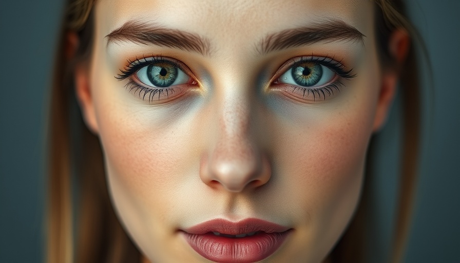 Close-up of AI skin analysis tool in use on young woman's face, Taiwan.