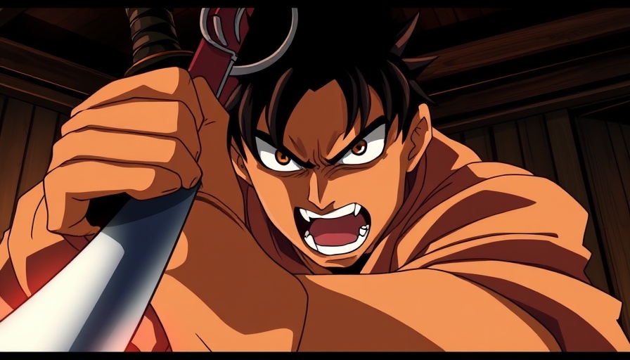 Fierce anime character gripping sword in dramatic scene, Demon Slayer: Infinity Castle box office.