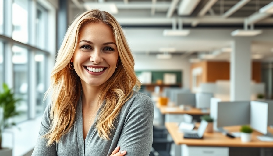 Confident woman in modern office, representing product positioning methods.