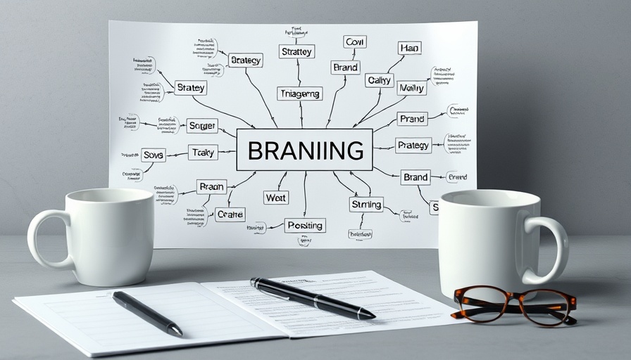 Effective Company Branding mind map with coffee and pen.