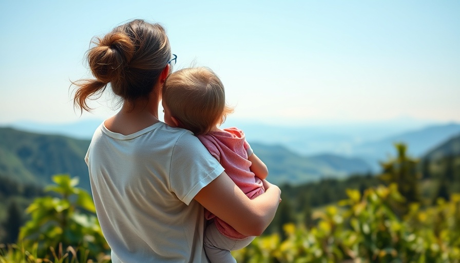 Family enjoying mountain view during autumn travel.