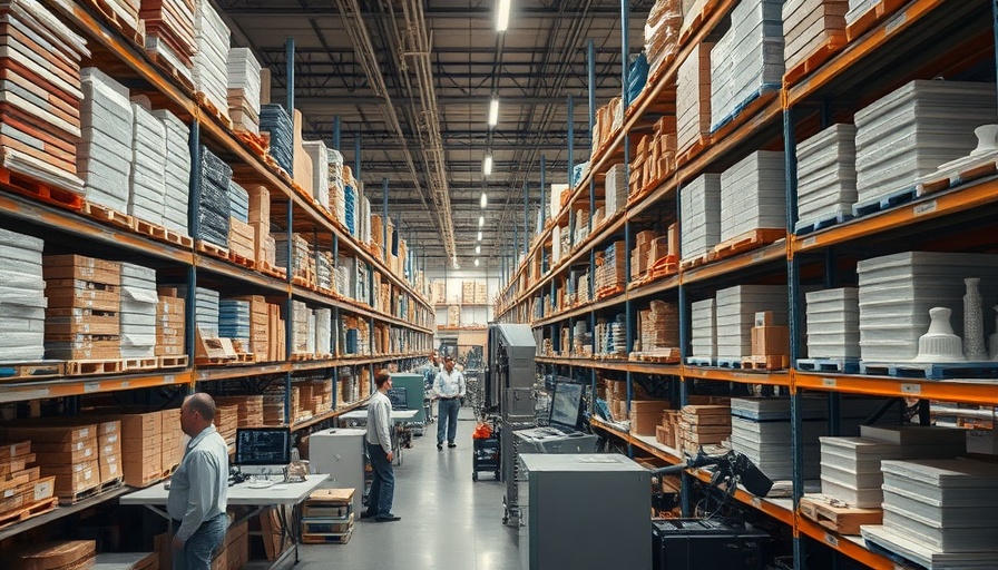 Modern warehouse showcasing the U.S. supply chain for 3-D printing.