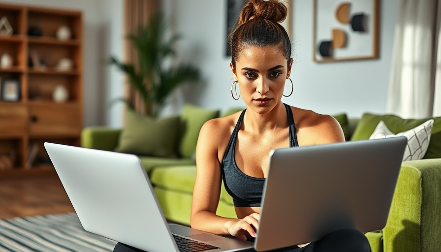 Woman engaging in learning and development training courses at home.
