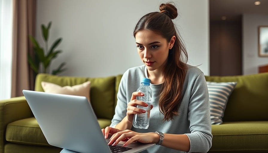 Young woman engaging with online learning from her living room.
