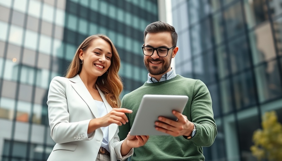 SAP and OpenAI partnership depicted with professionals collaborating outdoors.