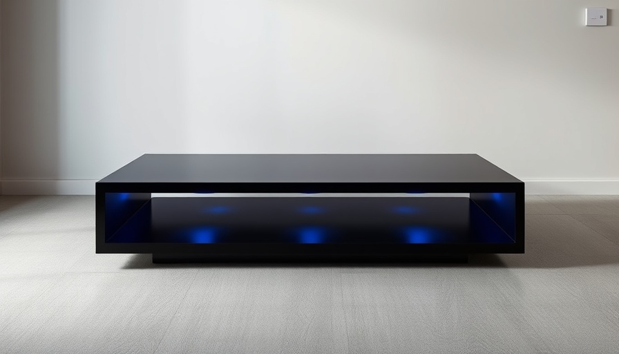 Livtab LT90 Pro Smart Table with LED lights against a plain wall.