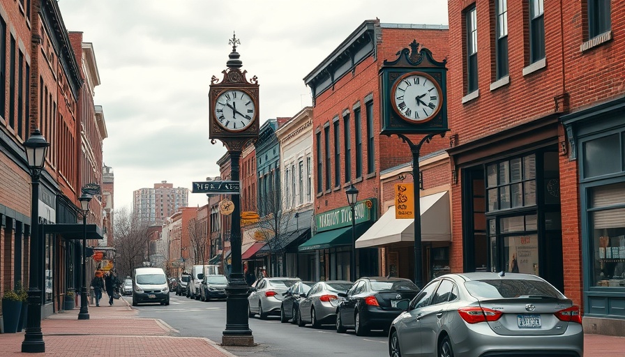 Historic street view illustrating T-Mobile Hometown Grant Program setting.