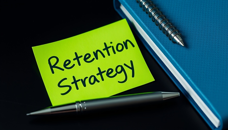 Employee retention rate strategy note, pen, and notebook.