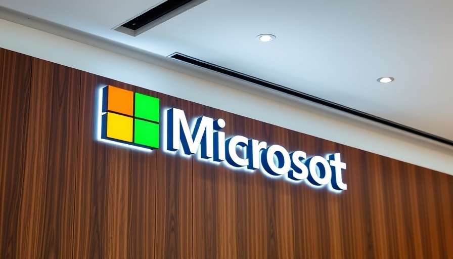 Illuminated Microsoft sign inside modern space, related to AI cloud solutions.