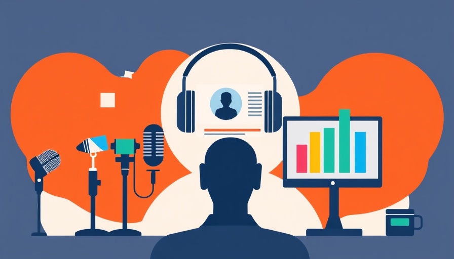 Media illustration with microphones and headphones in a graphic style, linked to health news.