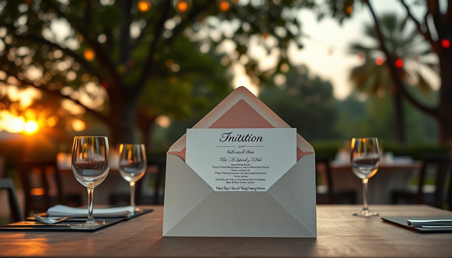 Invitation for Vogue Business Global Summit: Middle East Edition with outdoor dining.