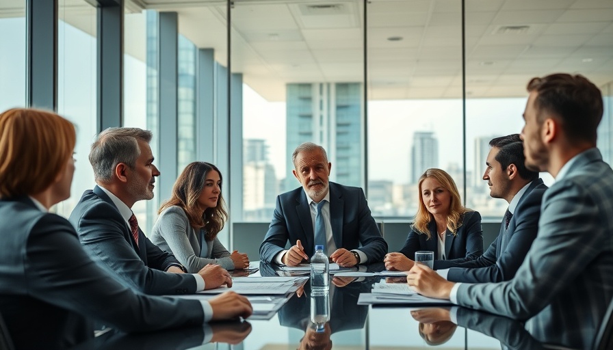 Team discussing crisis communication strategies in a modern office.