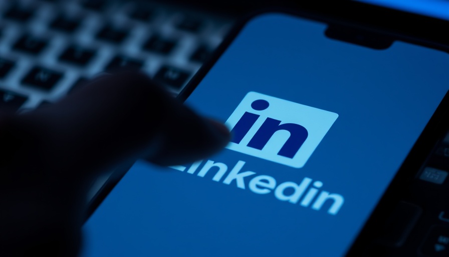 LinkedIn logo on smartphone for B2B lead generation.
