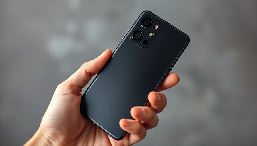 Modern smartphone with dual cameras in hand, iPhone 17 reviews.