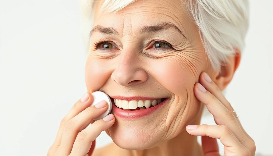 Radiant woman using XXIV Age-Reversing Products, smiling.