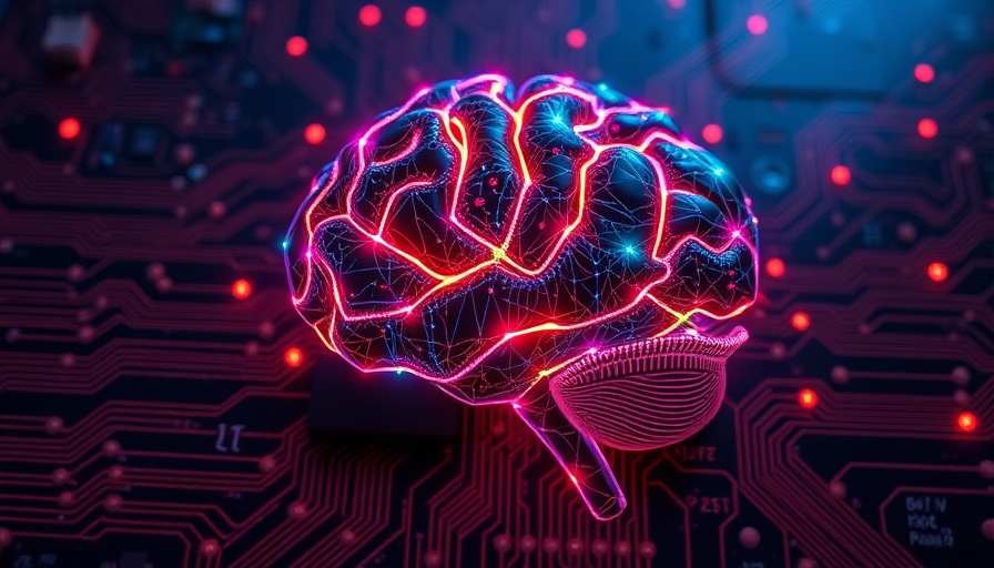 Futuristic AI brain on circuit board representing advancing responsible AI practices.