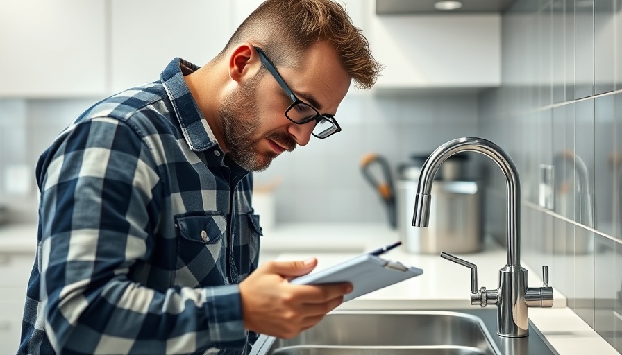 Worker examining kitchen sink to identify common failures in home inspections.