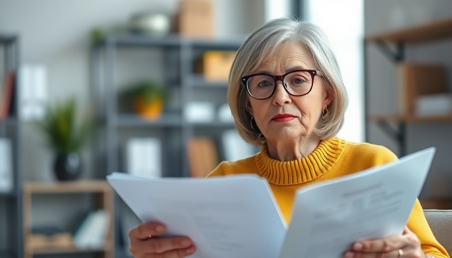 Mature woman discussing financial scenario planning in office.