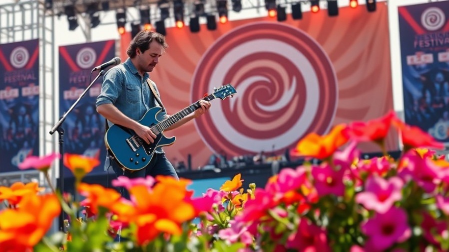 Musician performing vibrant Americana music at a family-friendly festival.