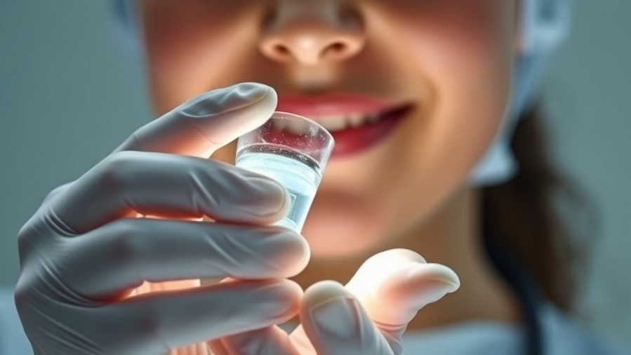 Compassionate surgeon holding a transparent bioelectronic device for hypertension management.