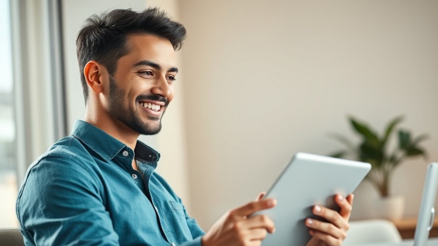 Confident business owner reviewing an app prototype on tablet, inspired by AI app builders.