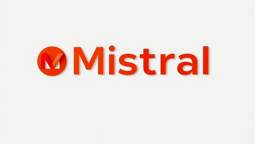 Photorealistic Mistral AI logo showcasing AI innovations on a white background.