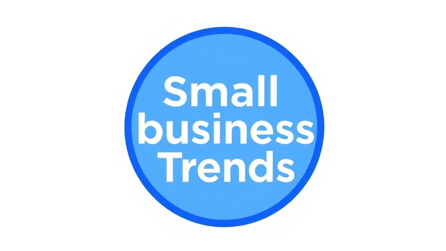 Modern small business trends logo highlighting innovation funding in blue gradient.