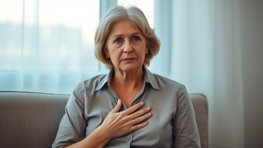 Thoughtful middle-aged woman reflecting on LDL cholesterol and heart health.