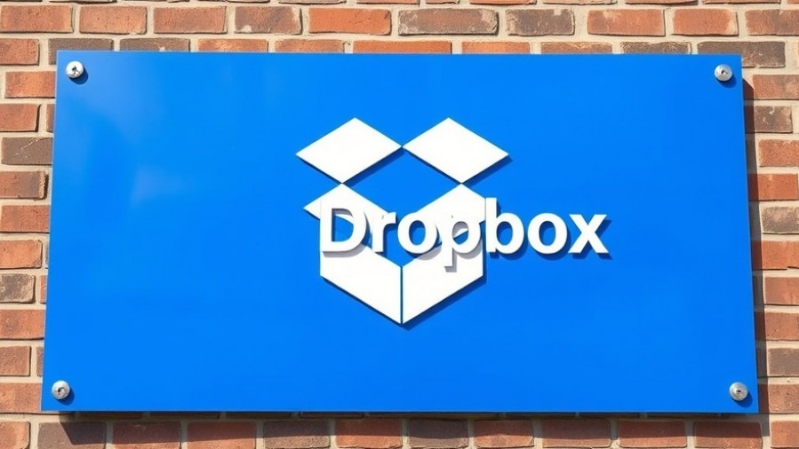 Bold Dropbox logo in vibrant blue, showcasing AI integration for digital collaboration.