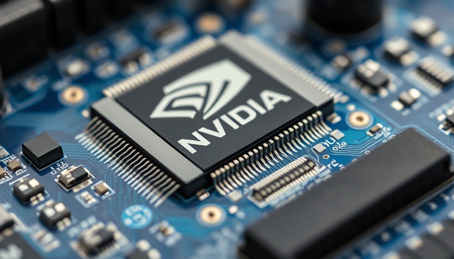 Close-up of Nvidia chip on circuit board.