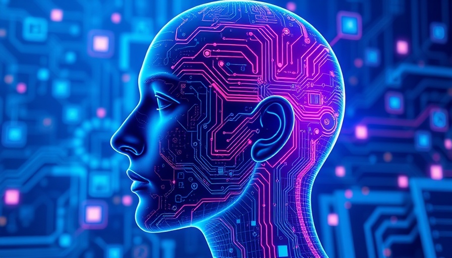 Futuristic digital head representing AI technology in 2025.